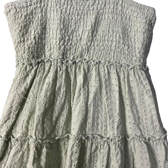 Sim & Sam Babydoll Pastel Green Eyelet Y2K Embroidered Cotton Dress Womens L - Picture 12 of 16